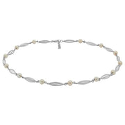 SIERSBØL Rhod. sølv bur&perle (FWP)collier 41+3cm - Urma.dk