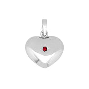 SIERSBØL rhod. sølv hjerte m. synt rubin 20x15mm - Urma.dk