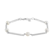 SIERSBØL Rhod. sølv pind & perle (FWP)armb. 18,5+2 - Urma.dk