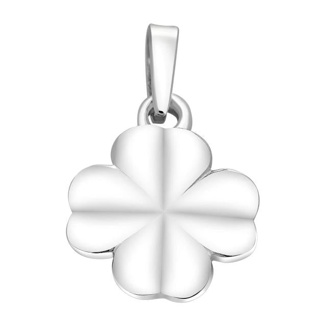 SIERSBØL rhod sølv vedhæng/charm firkløver 9mm - Urma.dk