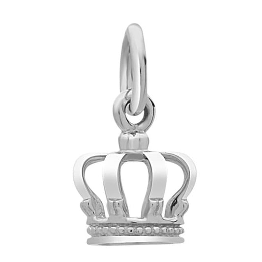 SIERSBØL rhod. sølv vedhæng/charm krone 7mm - Urma.dk