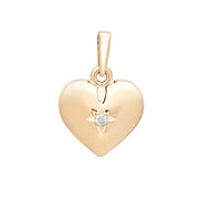 SIERSBØL sølv forg. vedhæng hjerte med cz 20x15mm - Urma.dk
