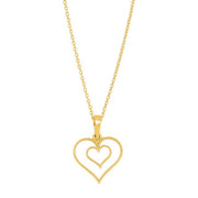 SIERSBØL sølv forg. vedhæng hjerter 15mm m.kæde - Urma.dk