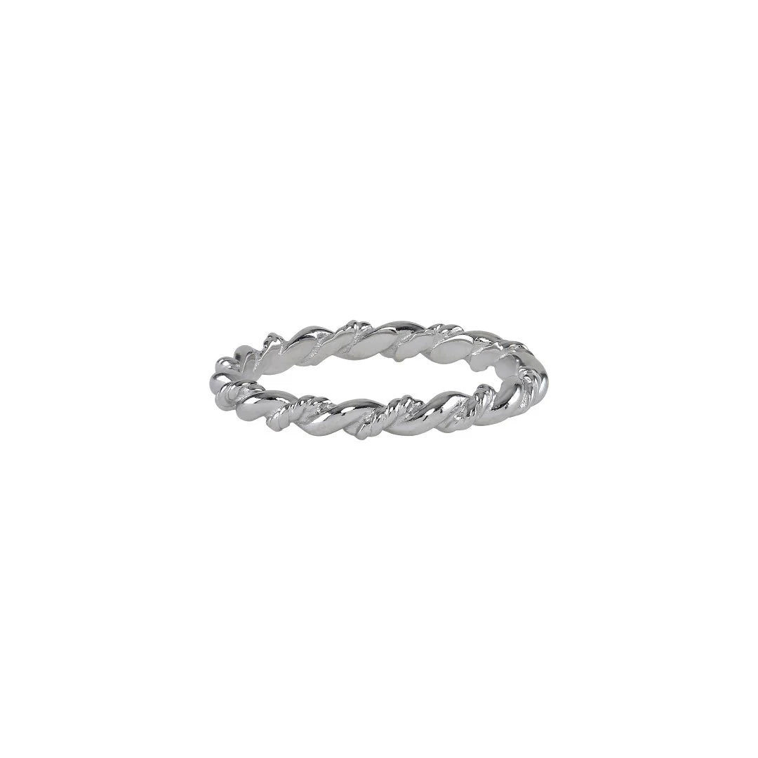 SIERSBØL sølv rhd. ring twisted - Urma.dk