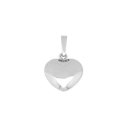 SIERSBØL sølv rhod. vedhæng hjerte 21x15mm - Urma.dk