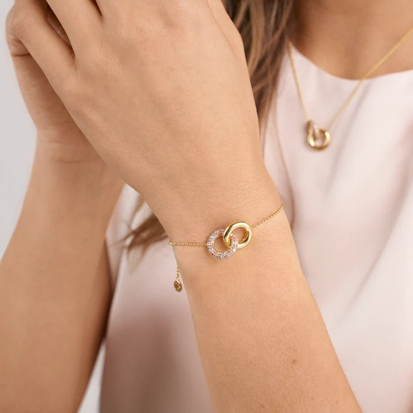 Sif 18 karat forgyldt sterling sølv Armbånd Carrara SJ - B2477 - XCZ - YG - Urma.dk