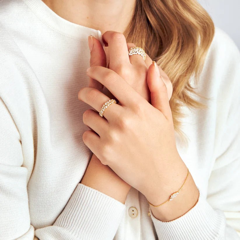 Sif 18 karat forgyldt sterling sølv Armbånd Cristallo SJ - B2497 - CZ - YG - Urma.dk