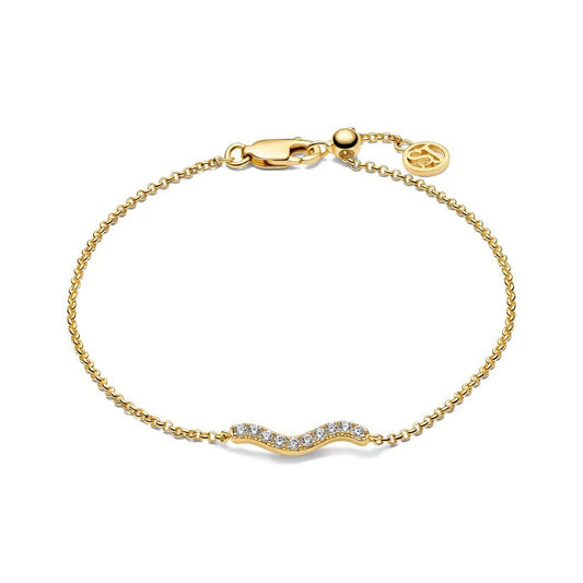 Sif 18 karat forgyldt sterling sølv Armbånd Ellera Waves SJ - B3859 - CZ - YG - Urma.dk