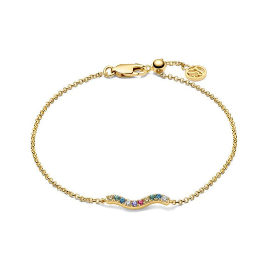 Sif 18 karat forgyldt sterling sølv Armbånd Ellera Waves SJ - B3859 - XCZ - YG - Urma.dk