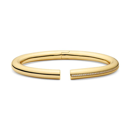 Sif 18 karat forgyldt sterling sølv Armring Palermo SJ - BG2588 - CZ - YG - Urma.dk