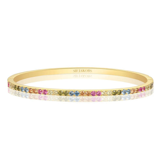 Sif 18 karat forgyldt sterling sølv Bangle Ellisse Multi Medium SJ - BG2344 - XCZ - YG - Urma.dk