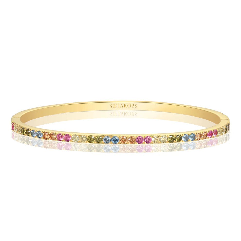 Sif 18 karat forgyldt sterling sølv Bangle Ellisse Multi Medium SJ - BG2344 - XCZ - YG - Urma.dk