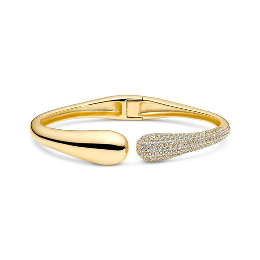 Sif 18 karat forgyldt sterling sølv Bangle Goccia SJ - BG2581 - CZ - YG - Urma.dk