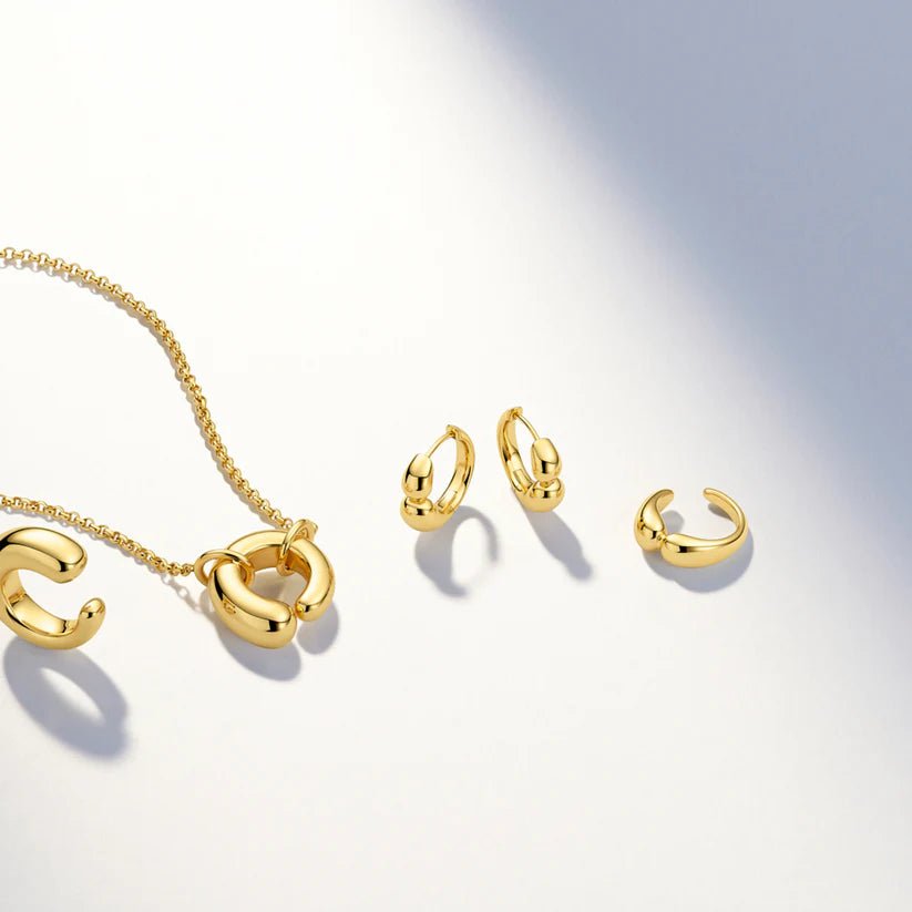 Sif 18 karat Forgyldt sterling sølv Ear cuff Goccia Pianura Piccolo SJ - E2583 - YG - Urma.dk