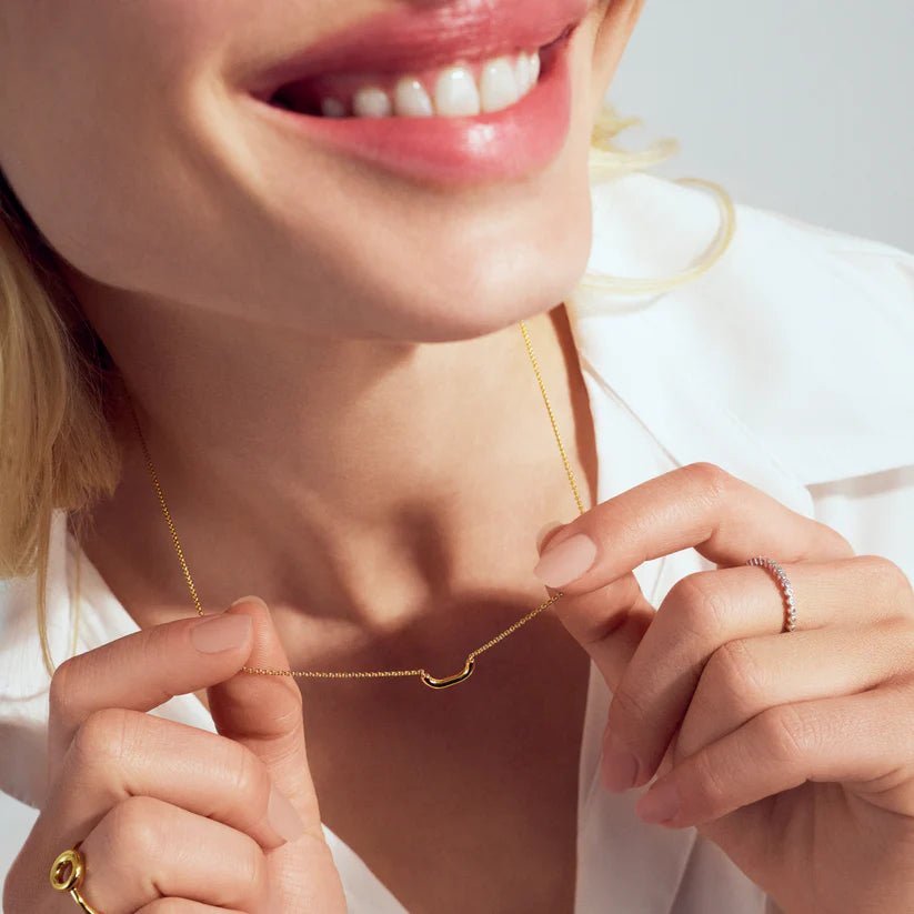 Sif 18 karat forgyldt sterling sølv Halskæde Capriana Pianura SJ - N2600 - YG - Urma.dk