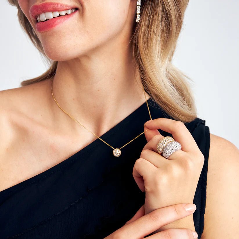 Sif 18 karat forgyldt sterling sølv Halskæde Cristallo SJ - N2491 - CZ - YG - Urma.dk