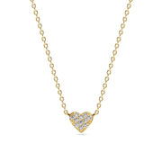 Sif 18 karat forgyldt sterling sølv Halskæde Cuore SJ - N2705 - CZ - YG - Urma.dk