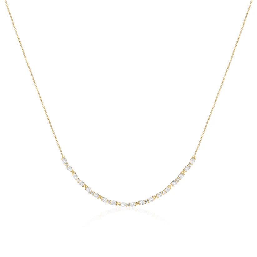 Sif 18 karat forgyldt sterling sølv Halskæde Ellera Ovale SJ - N2415 - CZ - YG - Urma.dk