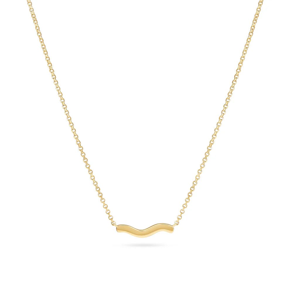 Sif 18 karat forgyldt sterling sølv Halskæde Ellera Waves Pianura SJ - N3859 - YG - Urma.dk