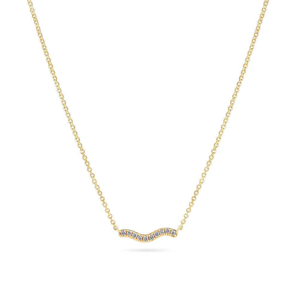 Sif 18 karat forgyldt sterling sølv Halskæde Ellera Waves SJ - N3859 - CZ - YG - Urma.dk
