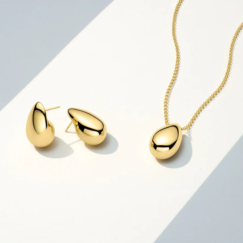 Sif 18 karat forgyldt sterling sølv Halskæde Goccia Grande SJ - N2580 - YG - Urma.dk