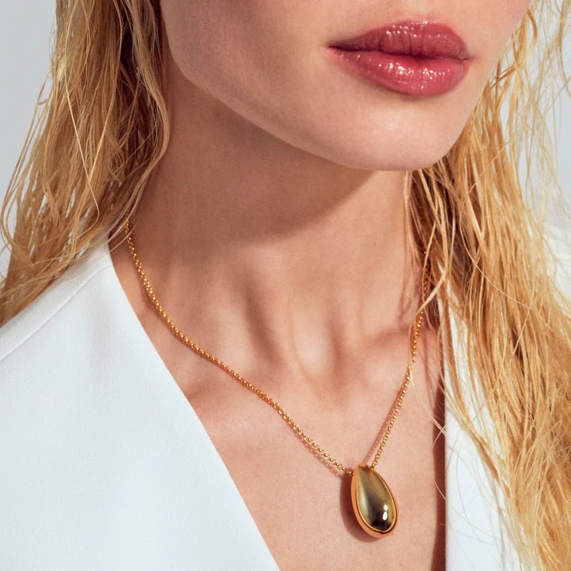 Sif 18 karat forgyldt sterling sølv Halskæde Goccia Grande SJ - N2580 - YG - Urma.dk