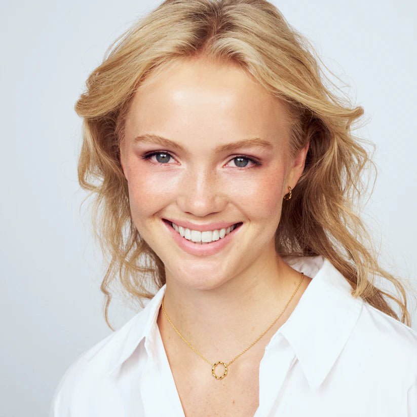 Sif 18 karat forgyldt sterling sølv Halskæde Gocciolina Creolo SJ - N2627 - YG - Urma.dk