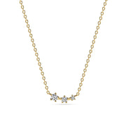 Sif 18 karat forgyldt sterling sølv Halskæde Lucente Tre SJ - N2703 - CZ - YG - Urma.dk