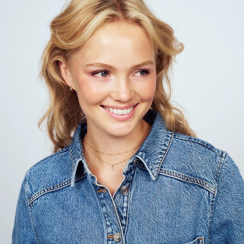 Sif 18 karat forgyldt sterling sølv Halskæde Luna SJ - N2707 - CZ - YG - Urma.dk