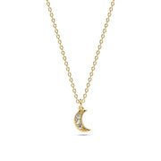 Sif 18 karat forgyldt sterling sølv Halskæde Luna SJ - N2707 - CZ - YG - Urma.dk