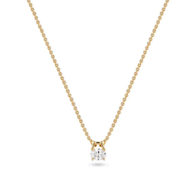 Sif 18 karat forgyldt sterling sølv Halskæde Ovale SJ - N2744 - CZ - YG - Urma.dk