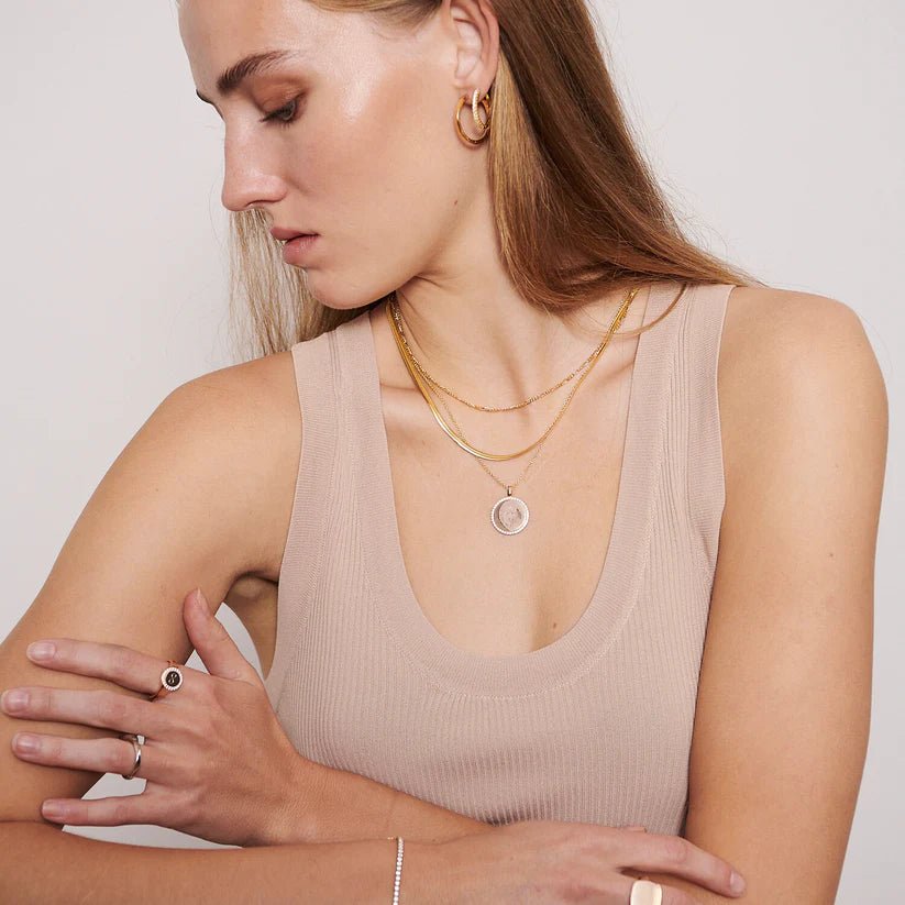 Sif 18 karat forgyldt sterling sølv Halskæde Serpente SJ - C62022 - SG - Urma.dk