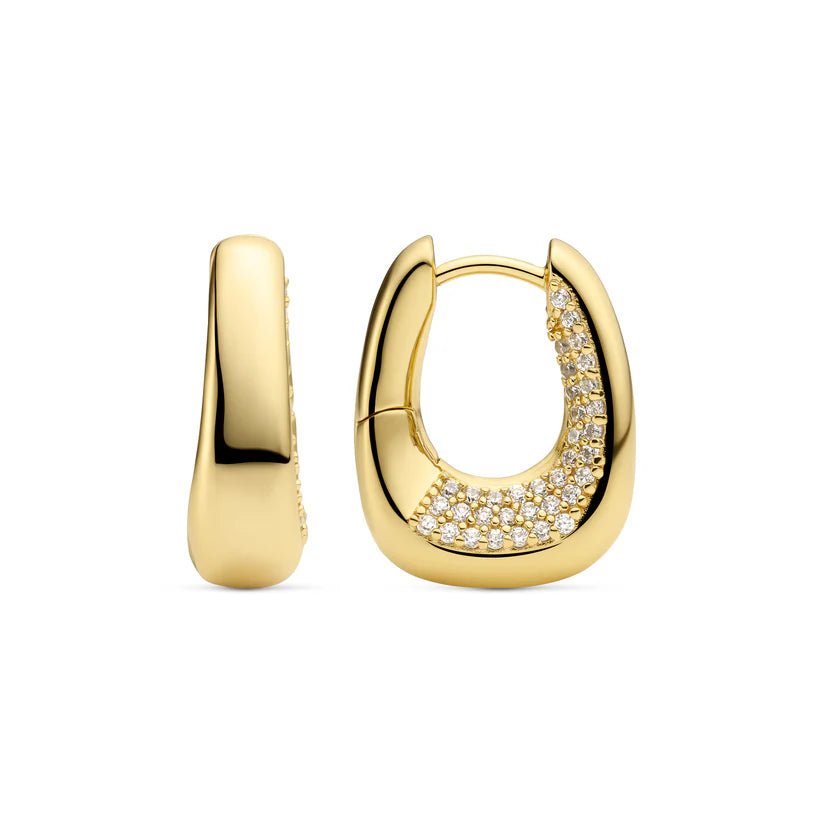 Sif 18 karat forgyldt sterling sølv Øreringe Borsa Piccolo SJ - E2620 - CZ - YG - Urma.dk