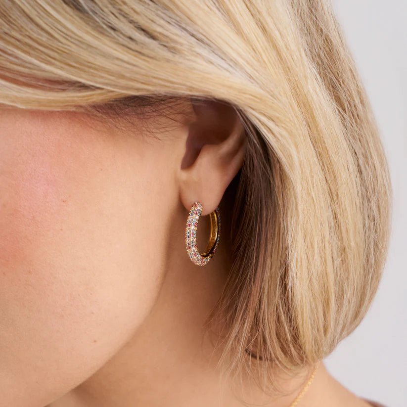 Sif 18 karat forgyldt sterling sølv Øreringe Carrara Medio SJ - E2474 - XCZ - YG - Urma.dk