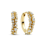 Sif 18 karat forgyldt sterling sølv Øreringe Cristallo Creolo SJ - E2493 - CZ - YG - Urma.dk