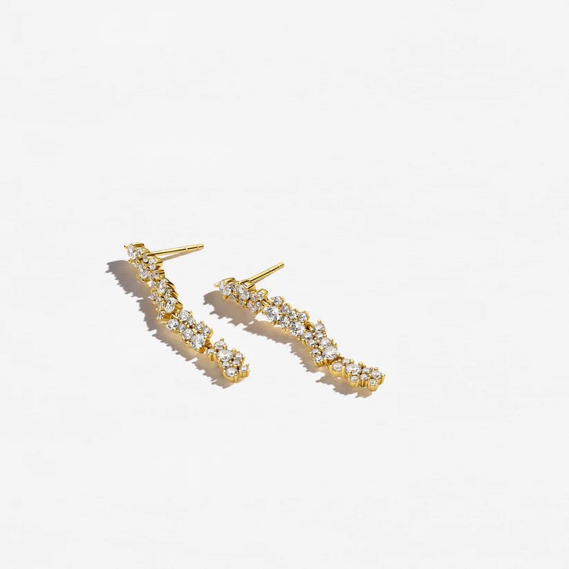 Sif 18 karat forgyldt sterling sølv Øreringe Cristallo Lungo SJ - E2495 - CZ - YG - Urma.dk