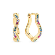 Sif 18 karat Forgyldt sterling sølv Øreringe Ellera Waves Grande SJ - E3869 - XCZ - YG - Urma.dk