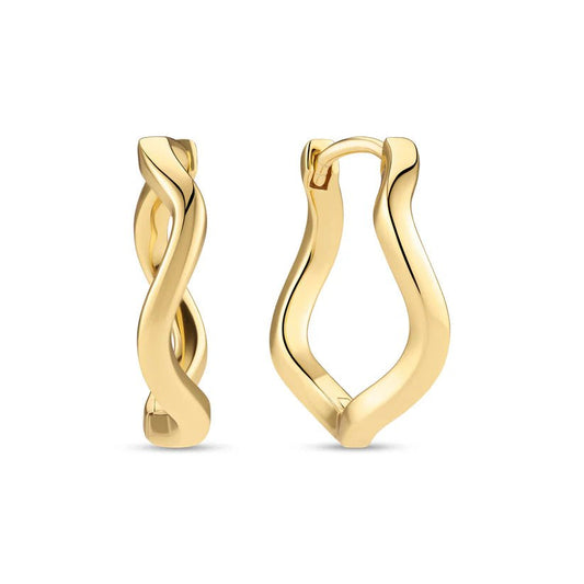 Sif 18 karat Forgyldt sterling sølv Øreringe Ellera Waves Pianura Grande SJ - E3869 - YG - Urma.dk