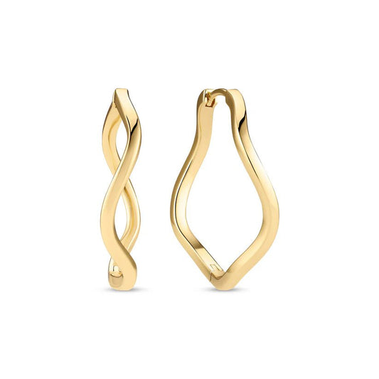 Sif 18 karat Forgyldt sterling sølv Øreringe Ellera Waves Pianura X - Grande SJ - E3879 - YG - Urma.dk