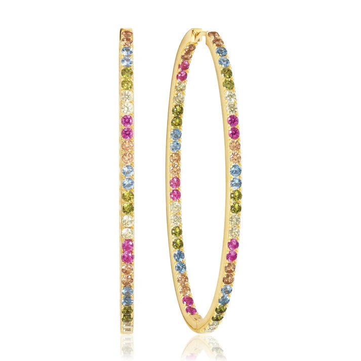 Sif 18 karat forgyldt sterling sølv Øreringe Ellisse Grande Multi SJ - E2314 - XCZ - YG - Urma.dk