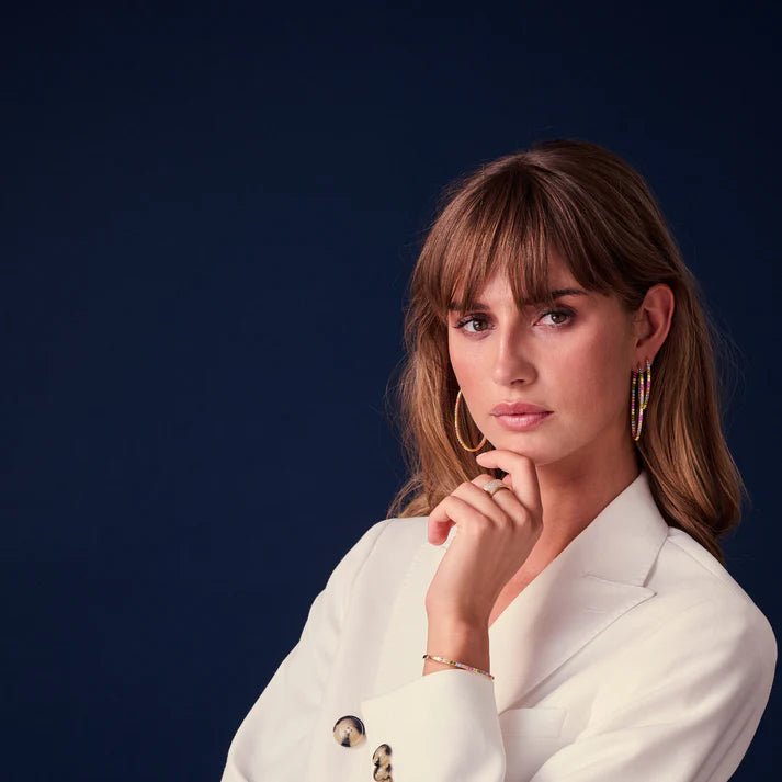 Sif 18 karat forgyldt sterling sølv Øreringe Ellisse Medio Multi SJ - E2313 - XCZ - YG - Urma.dk