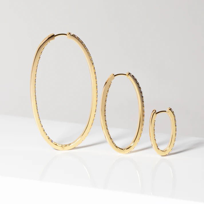 Sif 18 karat forgyldt sterling sølv Øreringe Ellisse Medio Multi SJ - E2313 - XCZ - YG - Urma.dk