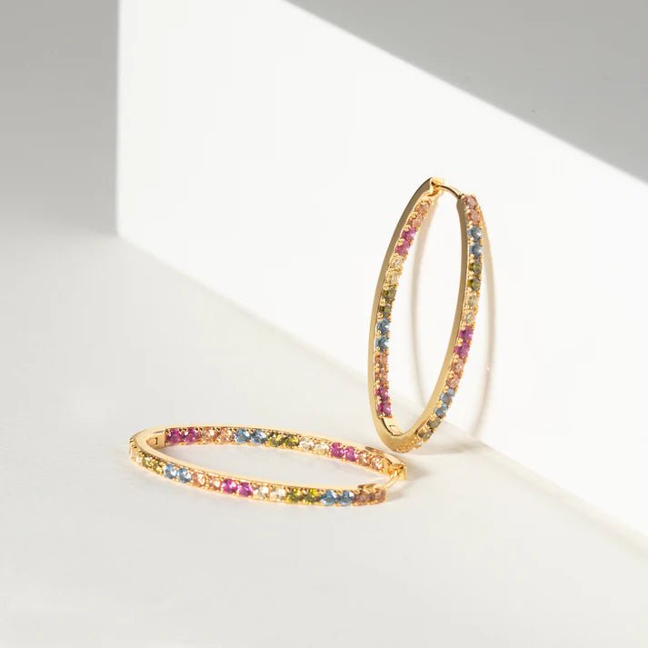 Sif 18 karat forgyldt sterling sølv Øreringe Ellisse Medio Multi SJ - E2313 - XCZ - YG - Urma.dk