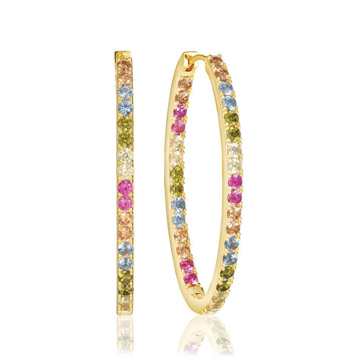 Sif 18 karat forgyldt sterling sølv Øreringe Ellisse Medio Multi SJ - E2313 - XCZ - YG - Urma.dk