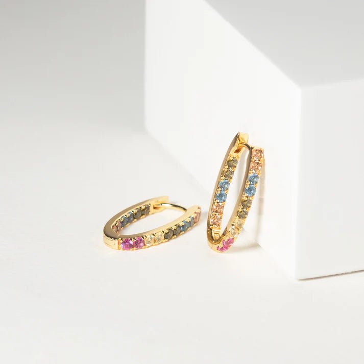 Sif 18 karat forgyldt sterling sølv Øreringe Ellisse Piccolo Multi SJ - E2312 - XCZ - YG - Urma.dk