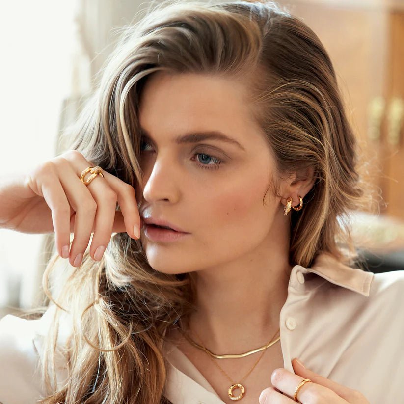 Sif 18 karat forgyldt sterling sølv Øreringe Ferrara Pianura SJ - E12109 - SG - Urma.dk