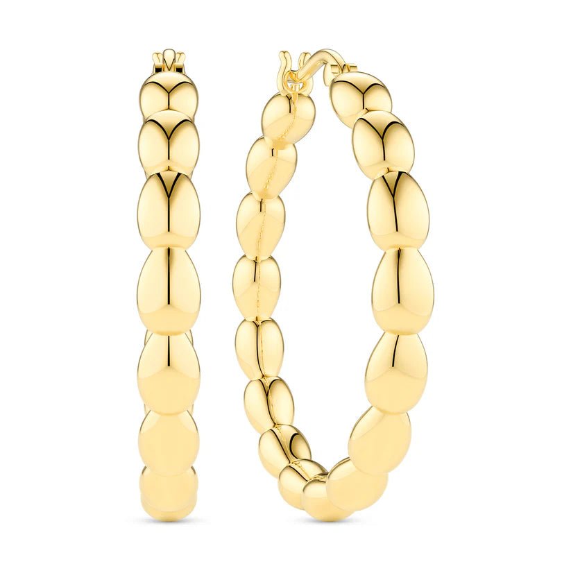 Sif 18 karat forgyldt sterling sølv Øreringe Goccia Cerchi Pianura Grande SJ - E2595 - YG - Urma.dk