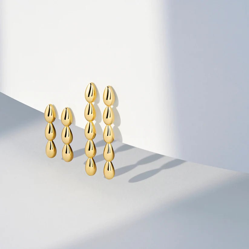 Sif 18 karat Forgyldt sterling sølv Øreringe Goccia Pianura Grande SJ - E2593 - YG - Urma.dk