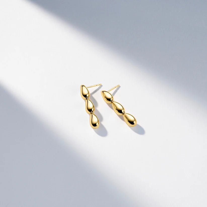 Sif 18 karat Forgyldt sterling sølv Øreringe Goccia Pianura Medio SJ - E2592 - YG - Urma.dk