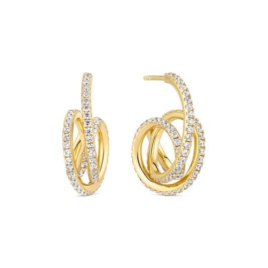Sif 18 karat Forgyldt sterling sølv Øreringe Spirale Piccolo SJ - E2590 - CZ - YG - Urma.dk
